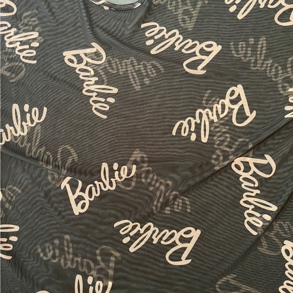 Barbie X Misguided Black Netted T-shirt Size 10 UK Womens T-shirt - Picture 4 of 9